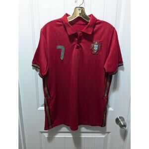 Cristiano Ronaldo #7 Red Jersey Portugal Men's Size M Athletic